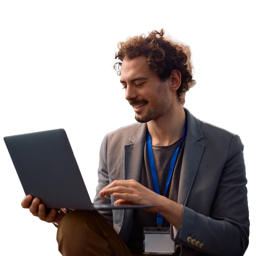 Entrepreneur working on laptop